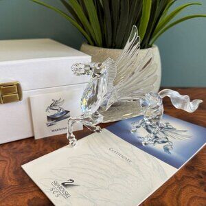 Swarovski Pegasus Crystal Figurine 1998 Fabulous Creatures 216327 In Box COA